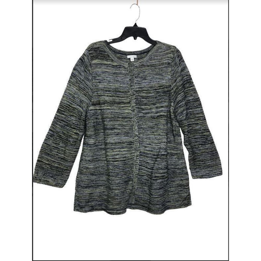 Women's Marled Knit Open-Front Sweater - Gray